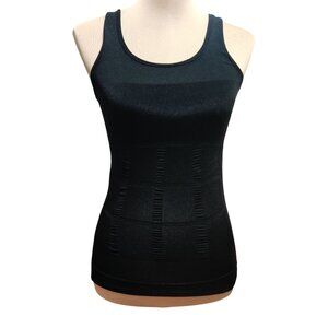Black M Shaping Tank Top Moderate Compression Ribbed Control Layer Sleeveless
